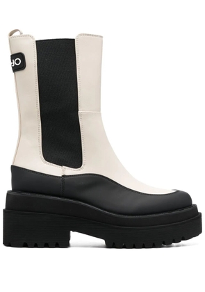 LIU JO two-tone chunky ankle boots - White