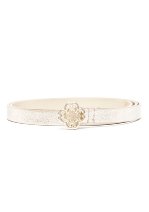 Maje Clover slim leather belt - Gold