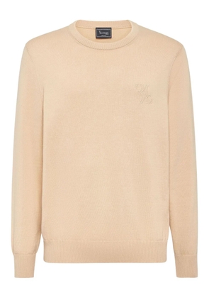 Billionaire embroidered-logo cotton cashmere pullover - Neutrals