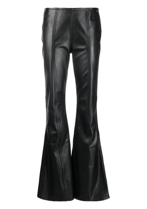 Alberta Ferretti flared-leg leather trousers - Black
