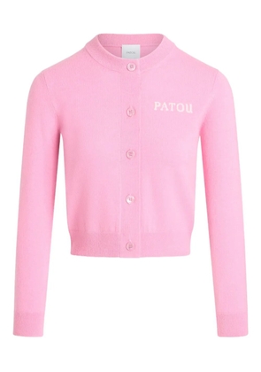 Patou intarsia-logo cardigan - Pink
