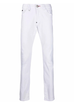 Philipp Plein logo slim-fit jeans - White