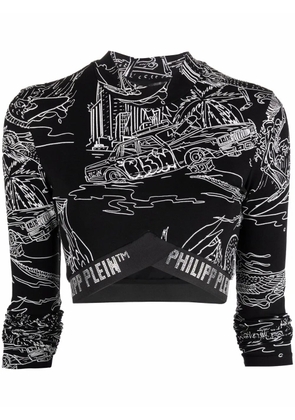 Philipp Plein graphic logo jogging top - Black