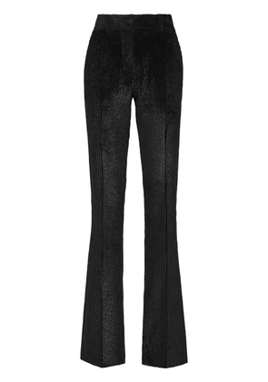 Philipp Plein high-waisted corduroy flared trousers - Black