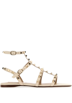 Valentino Garavani Rockstud caged flat sandals - White