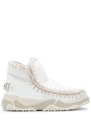 Mou eskimo whipstitch high-top sneakers - White