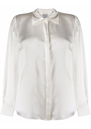 Carine Gilson long-sleeve silk-satin shirt - White