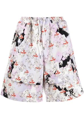 Garbage Tv graphic-print track shorts - Purple