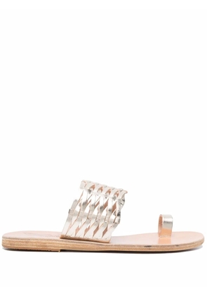 Ancient Greek Sandals metallic-effect leather mules - Gold