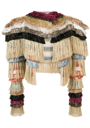 Vivienne Westwood metallic fringed cropped jacket