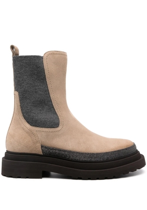 Brunello Cucinelli suede Chelsea boots - Neutrals