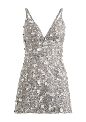 Dolce & Gabbana floral-jacquard mini dress - Silver
