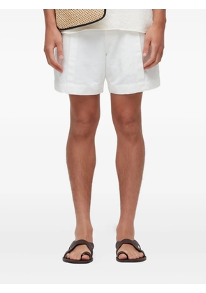 Osklen Flow pleated texture shorts - White