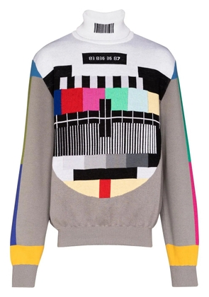VTMNTS Barcode motif roll-neck jumper - Grey
