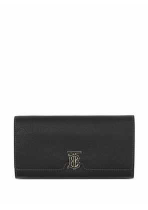 Burberry Monogram-plaque continental leather wallet - Black