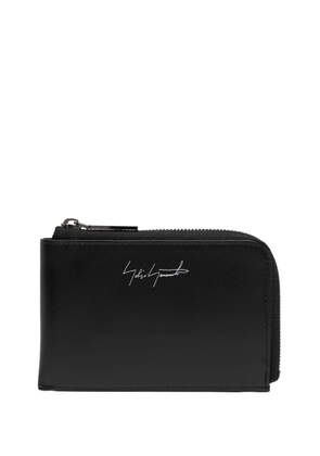 Discord Yohji Yamamoto logo-print leather wallet - Black
