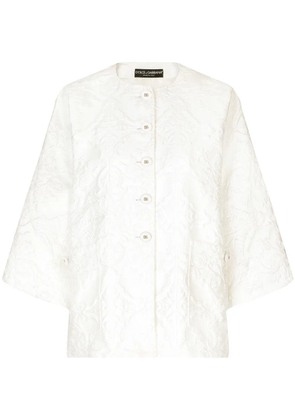Dolce & Gabbana brocade cape-style jacket - White