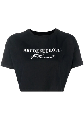 Philipp Plein cotton slogan-print cropped T-shirt - Black