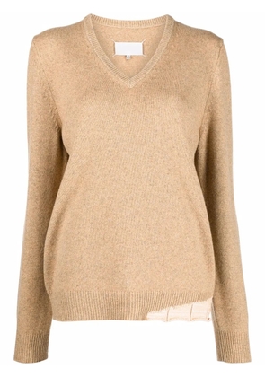 Maison Margiela knitted V-neck jumper - Yellow