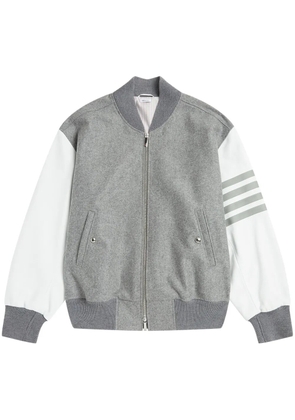 Thom Browne 4-Bar stripe bomber jacket - Grey