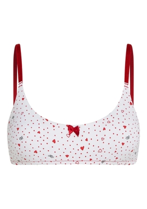 Karl Lagerfeld heart-print bralette - White