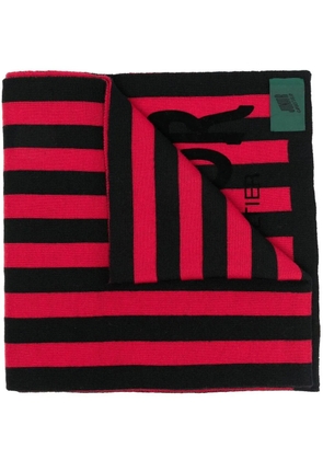 Jean Paul Gaultier Pre-Owned 1990s logo-print striped scarf - Black
