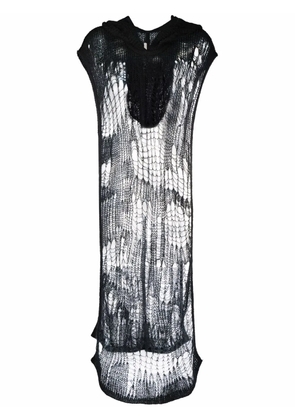 Rick Owens Spider knitted poncho - Black
