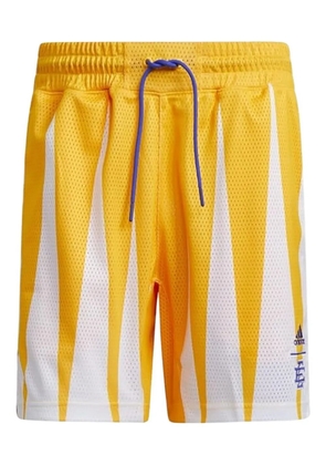 adidas Hoops Summer Essentials geometric-pattern track shorts - Yellow