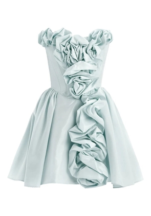 POST MERIDIEM corset ruffled mini dress - Blue