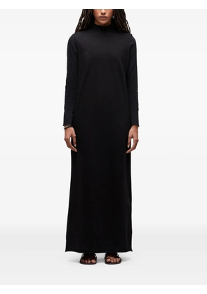 Osklen mock-neck frayed-hem maxi dress - Black