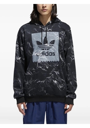 adidas marble-print logo hoodie - Blue