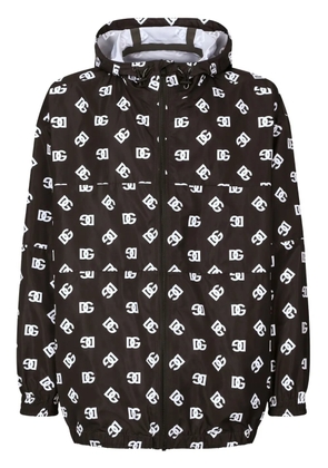 Dolce & Gabbana monogram-print hooded jacket - Black