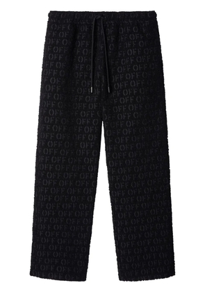 Off-White logo-jacquard bouclé trousers - Black