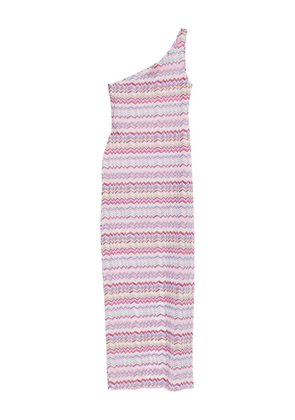 Missoni one-shoulder chevron maxi dress - Pink