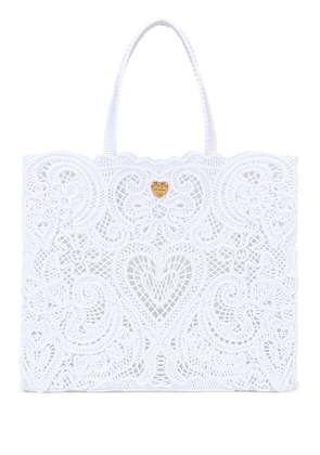 Dolce & Gabbana large Beatrice cordonetto-lace tote bag - White