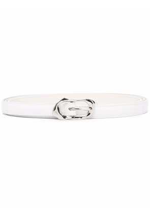 Alexander McQueen buckle leather belt - White