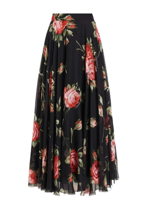 Dolce & Gabbana floral midi skirt - Black