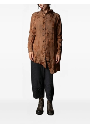 Aleksandr Manamïs asymmetric-design long-sleeve shirt - Brown