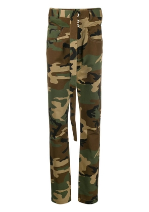 UNRAVEL PROJECT belted camouflage trousers - Green