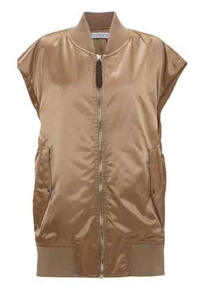JW Anderson satin-finish bomber gilet - Neutrals