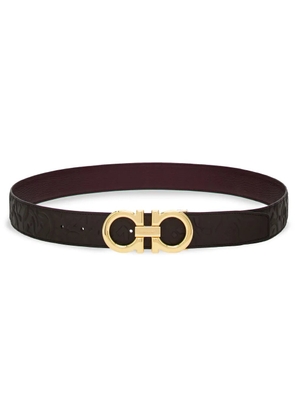 Ferragamo Gancini reversible calfskin belt - Black