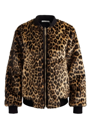 alice + olivia leopard-print bomber jacket - Brown