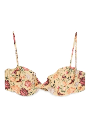 Agua By Agua Bendita floral bikini top - Yellow