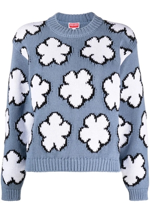 Kenzo Boke Flower intarsia-knit jumper - Blue