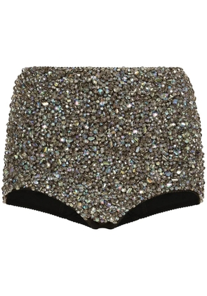 Dolce & Gabbana KIM DOLCE&GABBANA high-waisted embellished briefs - Silver