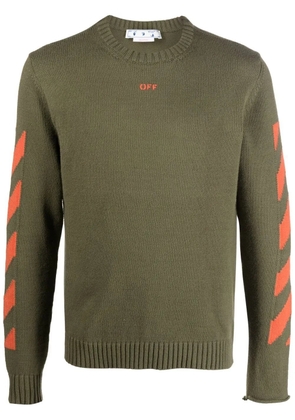 Off-White Diag Stripe knit jumper - Green