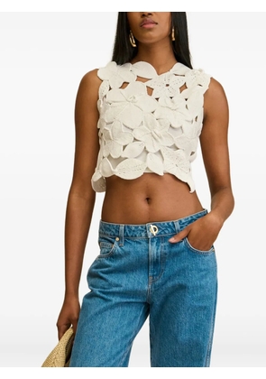 Cult Gaia Harrington flower-lace sleeveless top - White