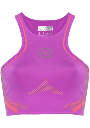 adidas by Stella McCartney detachable-sleeve cropped top - Purple