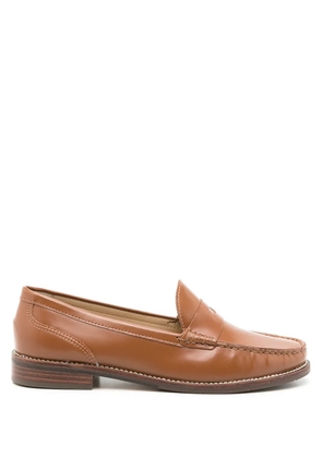 Sarah Chofakian Brighton mocassin leather slippers - Brown