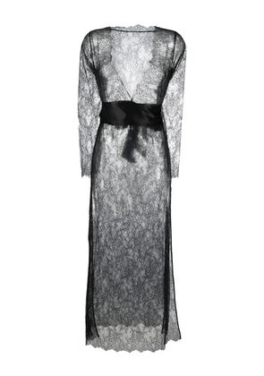 Maison Close Rendez-Vous floral-lace wrap dress - Black